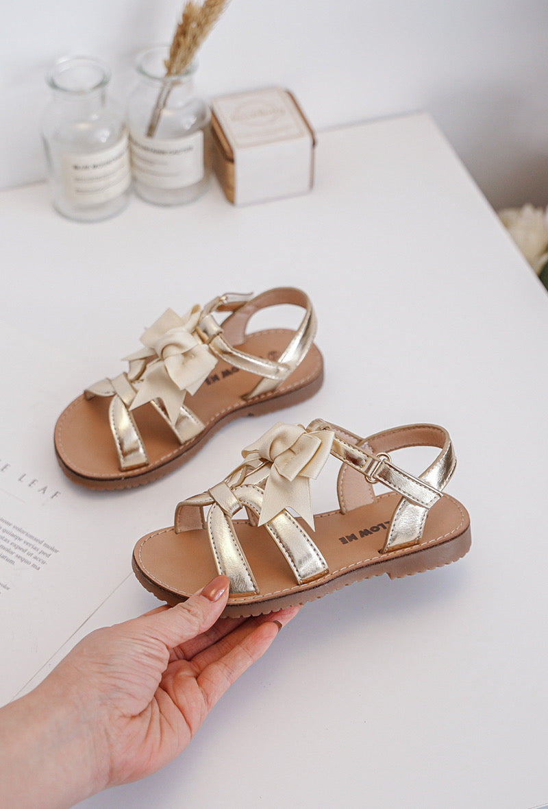 Sandalen gouden strik