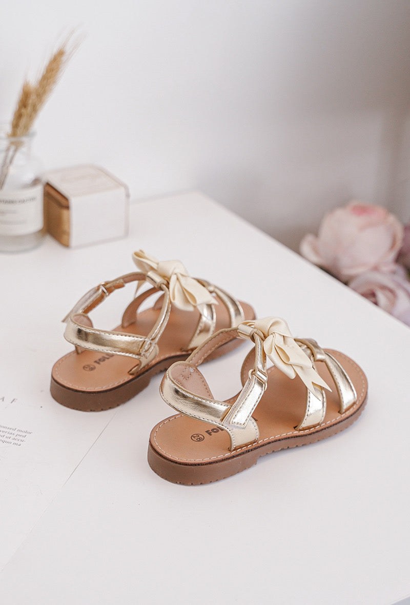 Sandalen gouden strik