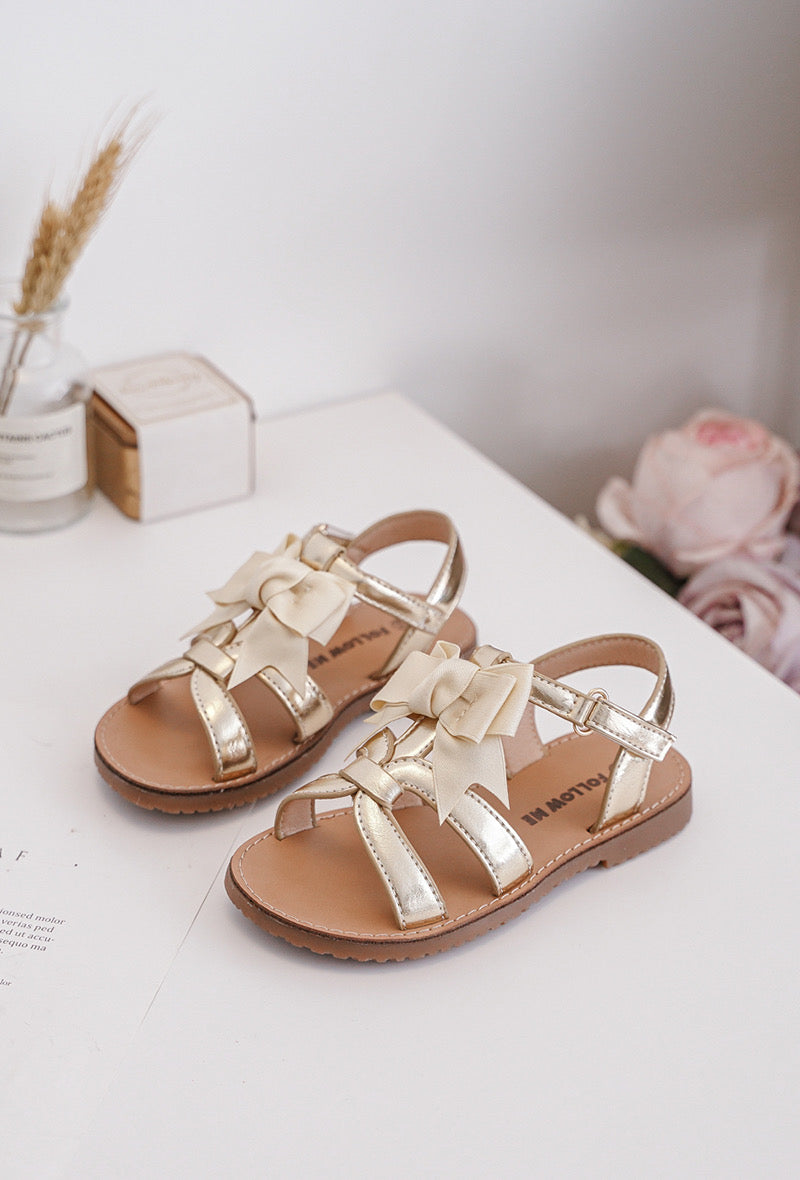 Sandalen gouden strik