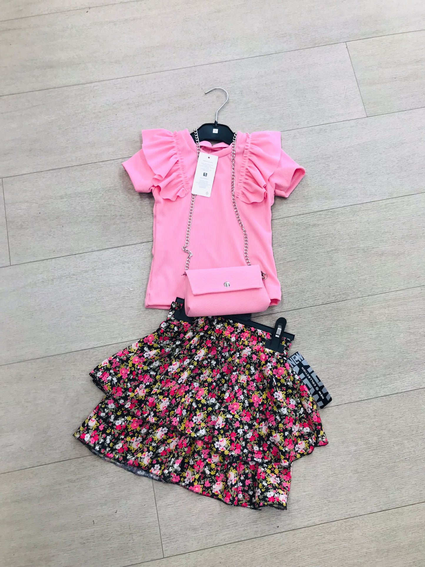 Setje met handtas (roze)