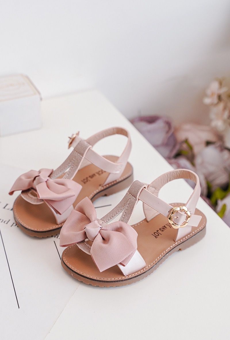 Sandalen roze strik