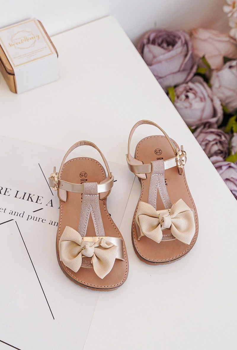 Sandalen gouden strik